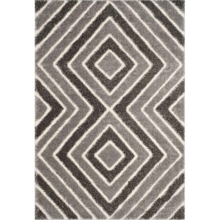 Safavieh 4 x 6 ft. Memphis Shag Power Loom and Woven Rug, Small Rectangle - Taupe and Grey SG834T-4